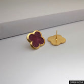 Gold plated Statement Design Flower Style Stud Earring SKU6054