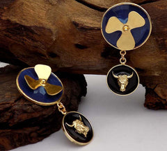 Gold plated Handmade Design Flower Drop and Dangle Earring SKU6061