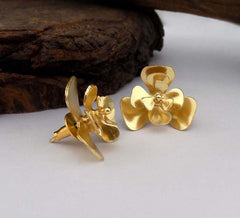 Gold plated Handmade Design Flower Stud Earring SKU6070