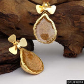Gold plated Handmade Design Flower Drop and Dangle Earring SKU6074