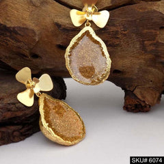 Gold plated Handmade Design Flower Drop and Dangle Earring SKU6074