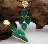 Gold plated Hammered Designer Drop and Dangle Earring SKU6086