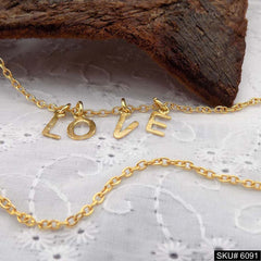 Gold Plated Personalized Letters Charm With Chain SKU6091