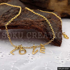 Gold Plated Personalized Letters Charm With Chain SKU6091
