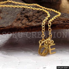 Gold Plated Personalized Letters Charm With Chain SKU6091