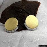 Gold plated Designer Unique Gemstone Big Stud Earring SKU6098