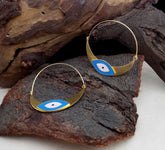 Gold plated Designer Protective Evil Eye Hoops Earring SKU6103