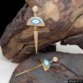 Gold plated Designer Protective Evil Eye Drop and Dangle Earring SKU6111