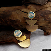 Gold plated Designer Protective Evil Eye Drop and Dangle Earring SKU6115