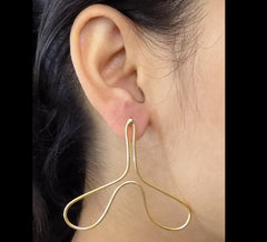 Gold plated Handmade Wire Big Stud Earring SKU6131