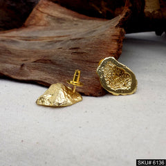 Handmade Hammered Gold plated Stud Earring SKU6136