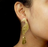 Gold plated Designer Peacock Style Big Stud Earring SKU6139