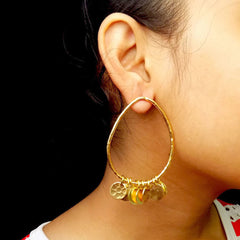 Gold plated Handmade Drop Style Big Stud Earring SKU6141