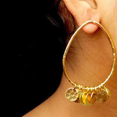 Gold plated Handmade Drop Style Big Stud Earring SKU6141