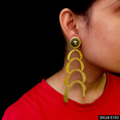 Gold plated Statement Antique Statement Long Drop and Dangle Earring SKU6163