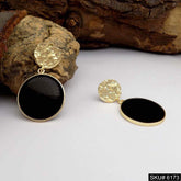 Gold plated Statement Hammered Style Drop and Dangle Earring SKU6173