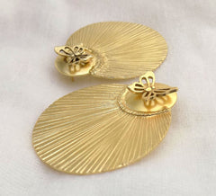 18K Gold Plated Texture Butterfly Design Earring