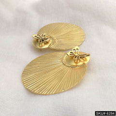 18K Gold Plated Texture Butterfly Design Earring