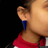Gold plated Purple triangle Big Stud Earring SKU6295