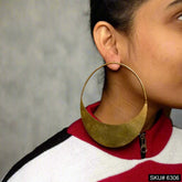 Gold plated Handmade Big Loop Plain Big Stud Earrings SKU6306