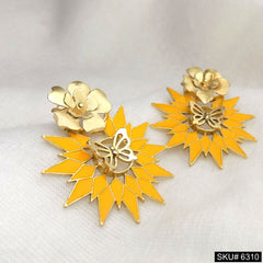 18K Gold Plated Enamel Earring SOKU# 6310