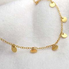 Gold Plated Chain With Unique Statement Rounded Charms Necklace SKU6391