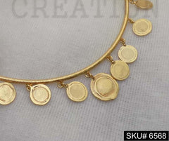 Gold Plated Unique Plain Choker with Multi Coins SKU6568