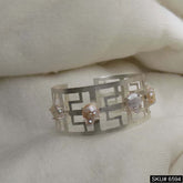 Silver Plated Statement Plain With Pearl Handmade Design of Cuff SKU6594