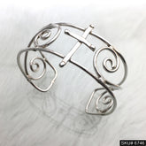 Silver Plated Spiral Round Shape Design of Unique Cuff SKU6746