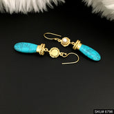 A Beautiful Party Era Turquoise Earring in Gold Plated SKU6796