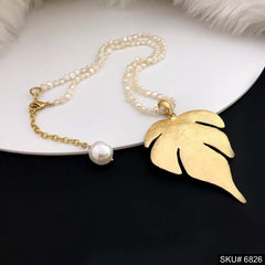 Leaf With Pearl Necklace SKU6826