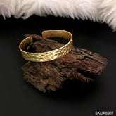 Gold Plated Hammered Design Unique Cuff SKU6937