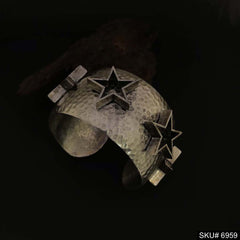 Silver Plated Statement Rounded With Star Design of Cuff SKU6959
