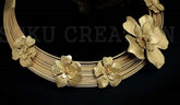 Gold Plated Multi Wire With Unique Design Flower of Choker SKU6961