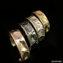 Gold Plated Hammered Simple Design of Cuff SKU6987