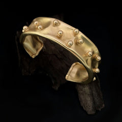 Gold Plated Hammered Simple Design With Small Gold Doted of Cuff SKU6988