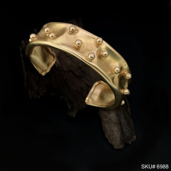 Gold Plated Hammered Simple Design With Small Gold Doted of Cuff SKU6988