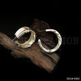 Gold plated Hammered Hoops Style Push Back Earring SKU6992