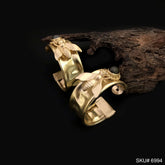 Gold plated Dragonfly Hammered Hoops Style Push Back Earring SKU6994