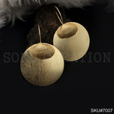 Gold plated Statement Rounded Shell Style Ear Wire Earring SKU7007