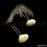 Gold plated Shell Style Kidney Wire Earring SKU7013