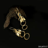 Gold plated Statement Twisted Wire Labra Dragonfly Style Kidney Wire Earring SKU7017