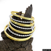 Gold Plated Simple Design and Silver Plated Twisted Wire Design of Bangle SKU7123