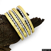 Gold Plated Simple Design and Silver Plated Twisted Wire Design of Bangle SKU7123