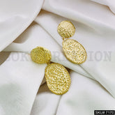 Gold Plated Statement Oval Shape Style Twisted Wire Handmade Drop and Dangle Earring SKU7170