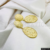 Gold Plated Statement Oval Shape Style Twisted Wire Handmade Drop and Dangle Earring SKU7170