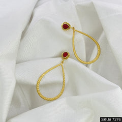 18 K Gold Plated Gemstone Drop and Dangle Earring