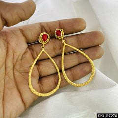 18 K Gold Plated Gemstone Drop and Dangle Earring