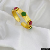 18K Gold Plated Gemstone Bangle