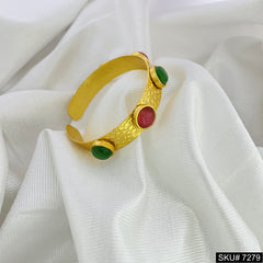 18K Gold Plated Gemstone Bangle